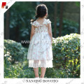 Wholesale floral fabric girls tulle maxi dress